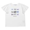 子供服 女の子 綿100％ リボンモチーフ ロゴ Tシャツ オフホワイト(11) 正面