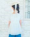 子供服 女の子 花柄レース Aライン Tシャツ オフホワイト(11) モデル画像3
