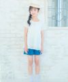 子供服 女の子 花柄レース Aライン Tシャツ オフホワイト(11) モデル画像4