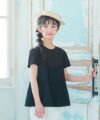 子供服 女の子 フリル切替 Tシャツ ブラック(00) モデル画像1