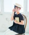 子供服 女の子 フリル切替 Tシャツ ブラック(00) モデル画像3