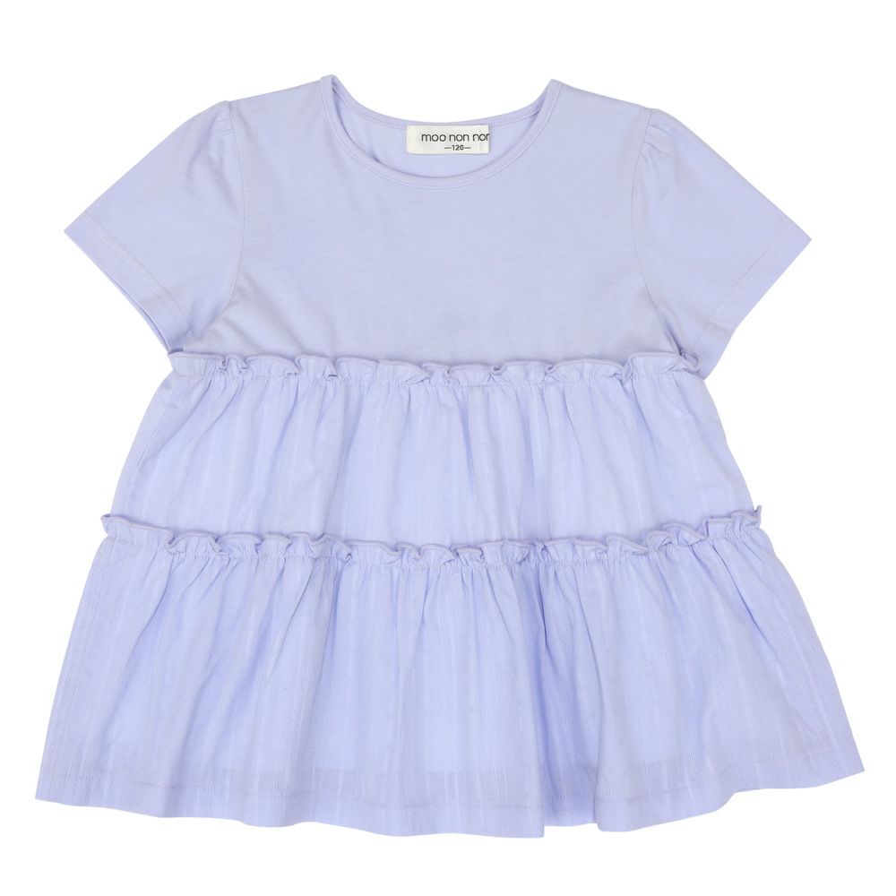 子供服 女の子 フリル切替 Tシャツ ブルー(61) 正面