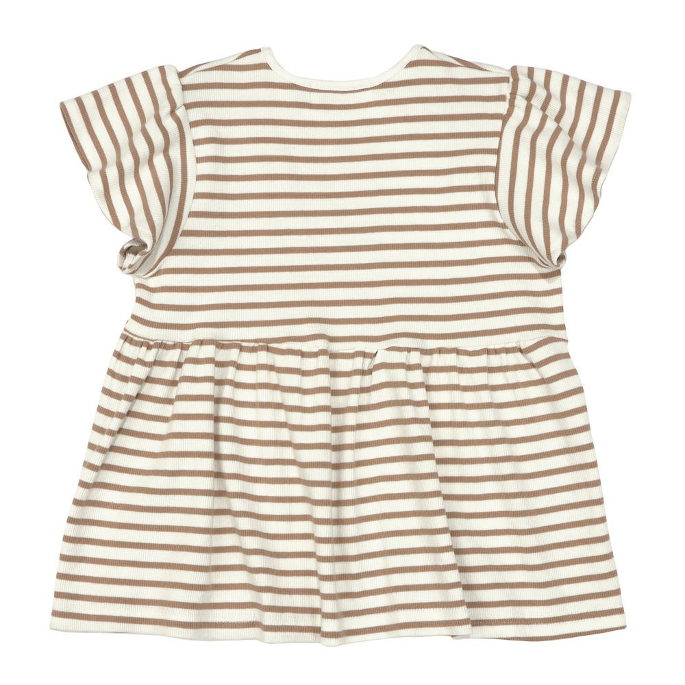 子供服 女の子 リボン付き ボーダー柄 Tシャツ ベージュ(51) 背面