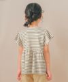子供服 女の子 リボン付き ボーダー柄 Tシャツ ベージュ(51) モデル画像2
