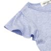 子供服 女の子 リボン付き ボーダー柄 Tシャツ ブルー杢(62) デザインポイント2