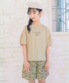 子供服 女の子 日本製 綿100％ 花柄 左右ポケット付き キュロットパンツ ネイビー(06) モデル画像3