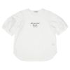 子供服 女の子 綿100％ 5分袖 ロゴプリント Tシャツ オフホワイト(11) 正面
