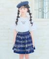 子供服 女の子 綿100％ 5分袖 ロゴプリント Tシャツ オフホワイト(11) モデル画像5
