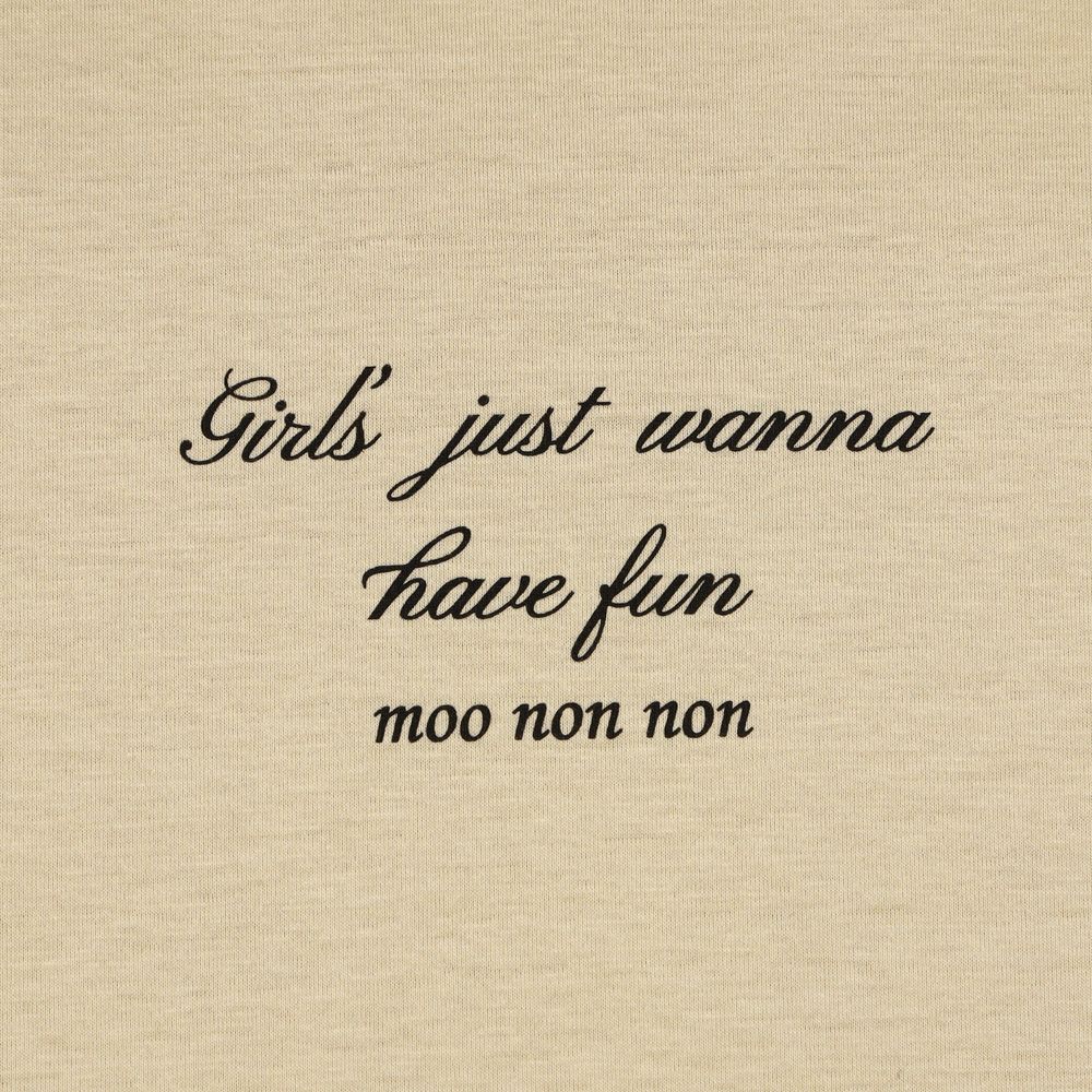 子供服 女の子 綿100％ 5分袖 ロゴプリント Tシャツ ベージュ(51) デザインポイント1