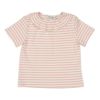 ベビー服 女の子 フリル衿 ボーダー ベーシック Tシャツ ピンク(02) 正面