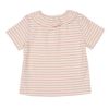 ベビー服 女の子 フリル衿 ボーダー ベーシック Tシャツ ピンク(02) 背面