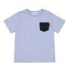 ベビー服 男の子 綿100％ デニム ポケット付  Tシャツ ブルー杢(62) 正面