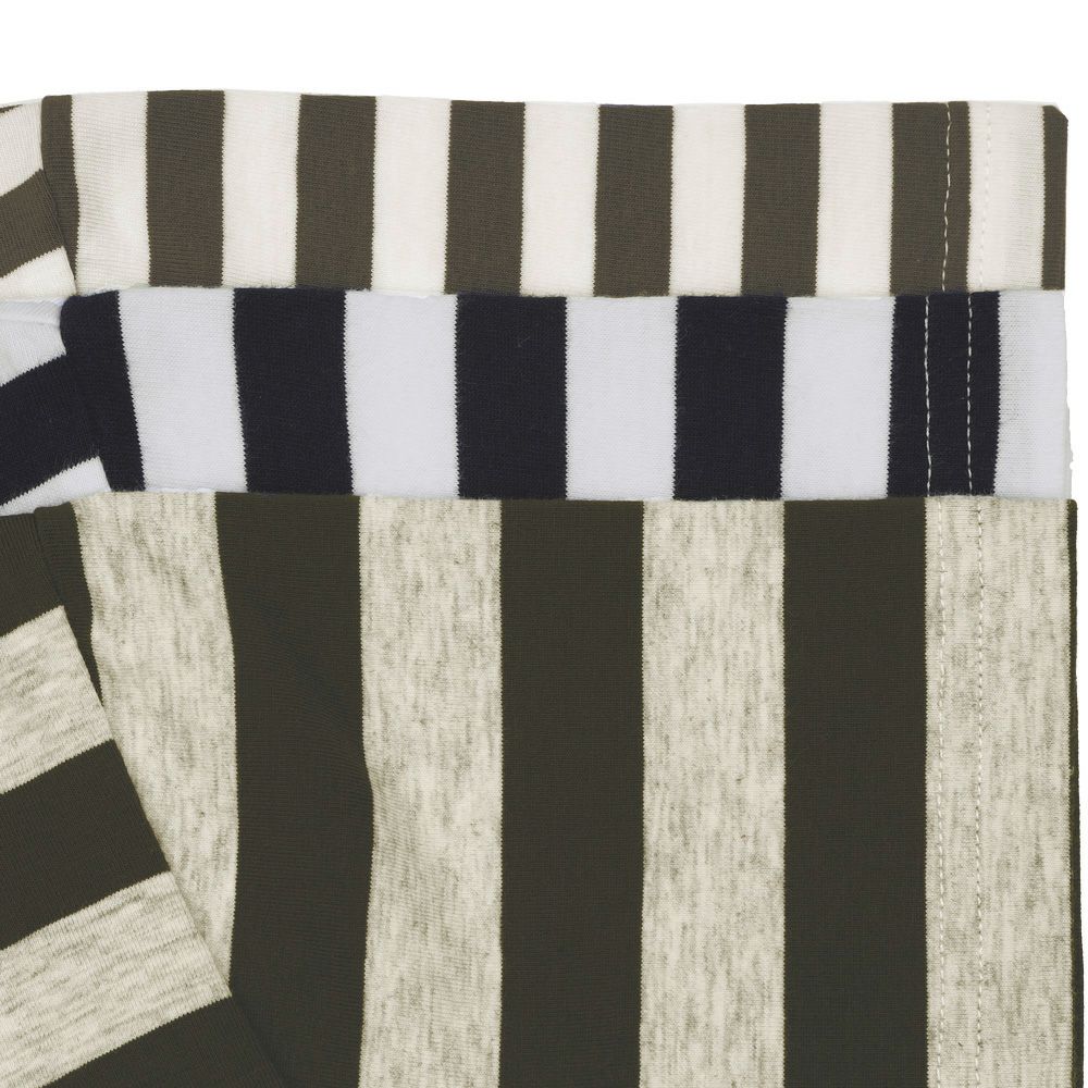 ベビー服 男の子 ポケット付 ロゴ ボーダー Tシャツ チャコールグレー×杢ｸﾞﾚｰ（94） デザインポイント2