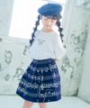 子供服 女の子 綿100％  音符 スカート ブルー(61) モデル画像1