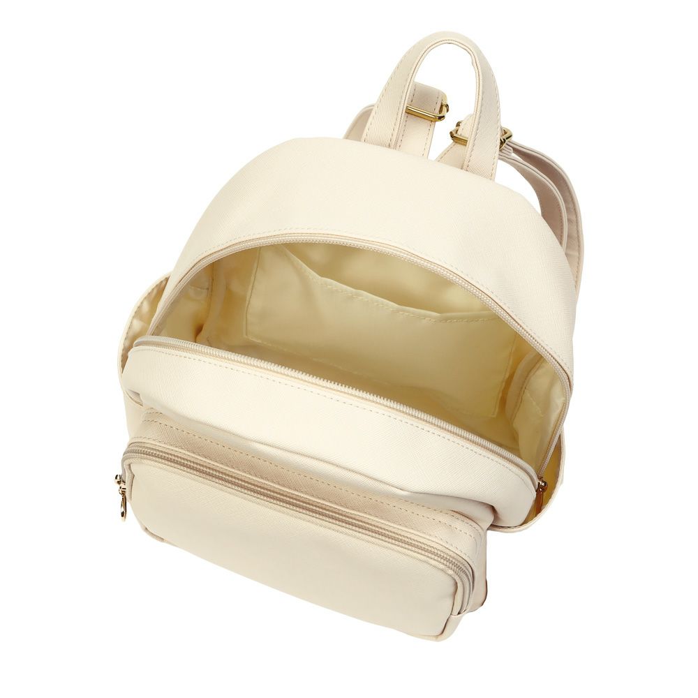 子供服 女の子 ハートチャーム付き ブランドロゴ リュック アイボリー(12) トルソー正面