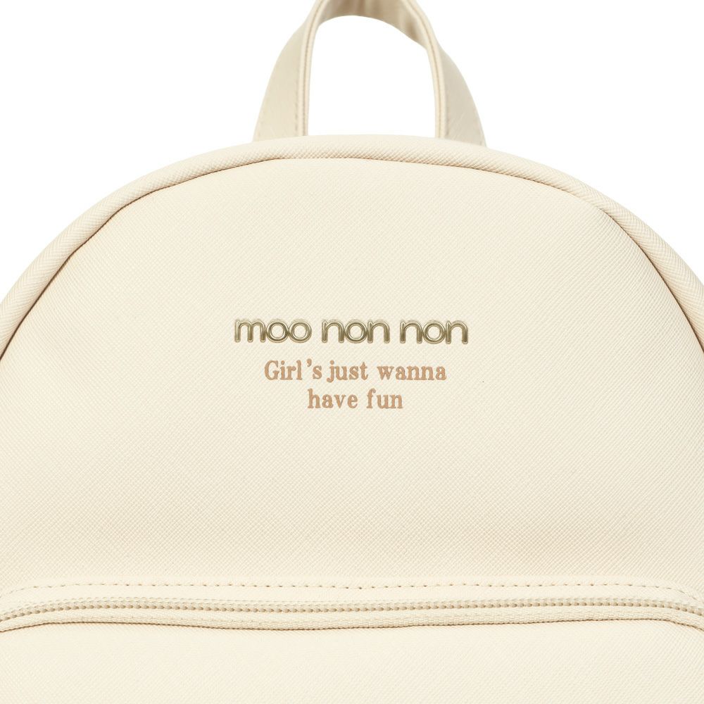 子供服 女の子 ハートチャーム付き ブランドロゴ リュック アイボリー(12) トルソー背面