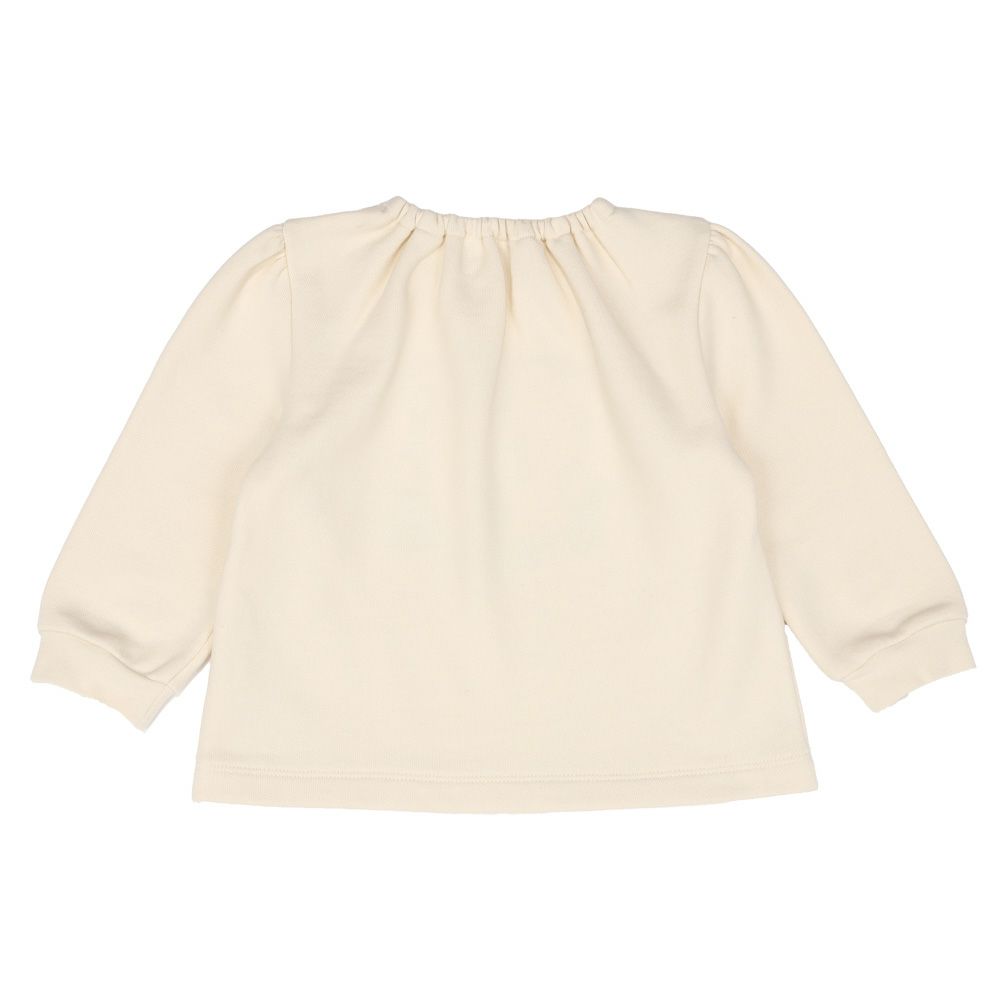 ベビー服 女の子 ドレス＆小物モチーフ 刺繍 裏毛トレーナー アイボリー(12) 背面