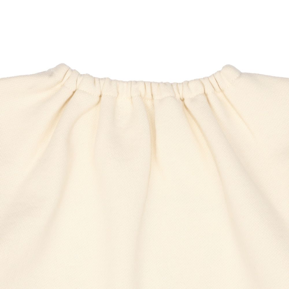 ベビー服 女の子 ドレス＆小物モチーフ 刺繍 裏毛トレーナー アイボリー(12) デザインポイント2