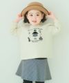 ベビー服 女の子 ドレス＆小物モチーフ 刺繍 裏毛トレーナー アイボリー(12) モデル画像アップ