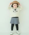 ベビー服 女の子 ドレス＆小物モチーフ 刺繍 裏毛トレーナー アイボリー(12) モデル画像全身