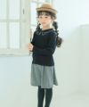 子供服 女の子 フリル襟 リブ Tシャツ ブラック(00) モデル画像アップ