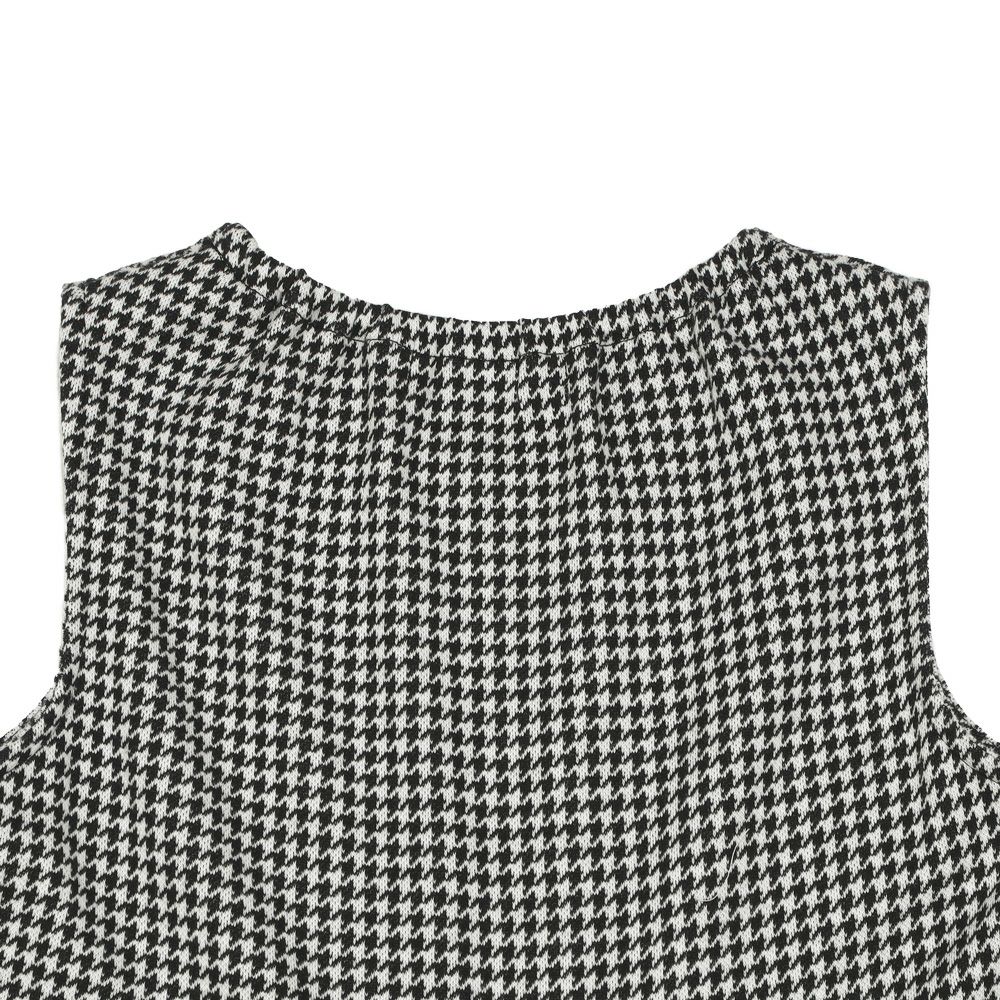 ベビー服 女の子 千鳥格子 後ろリボン付き ワンピース ホワイト×ブラック(10) デザインポイント1