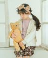 ベビー服 女の子 綿100％ リブ素材 長袖 Tシャツ ピンク(02) モデル画像2