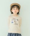 ベビー服 女の子 綿100％　裾フリル 刺繍 ロゴ Tシャツ オフホワイト(11) モデル画像2