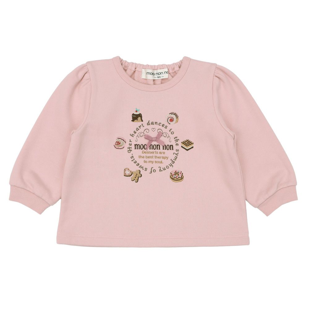 ベビー服 女の子 スイーツ 刺繍 トレーナー ピンク(02) 正面