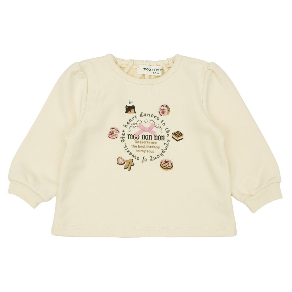 ベビー服 女の子 スイーツ 刺繍 トレーナー アイボリー(12) 正面
