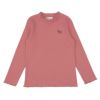 子供服 女の子 ワンポイント ドッグ 犬 刺繍 長袖 Tシャツ ピンク(02) 正面