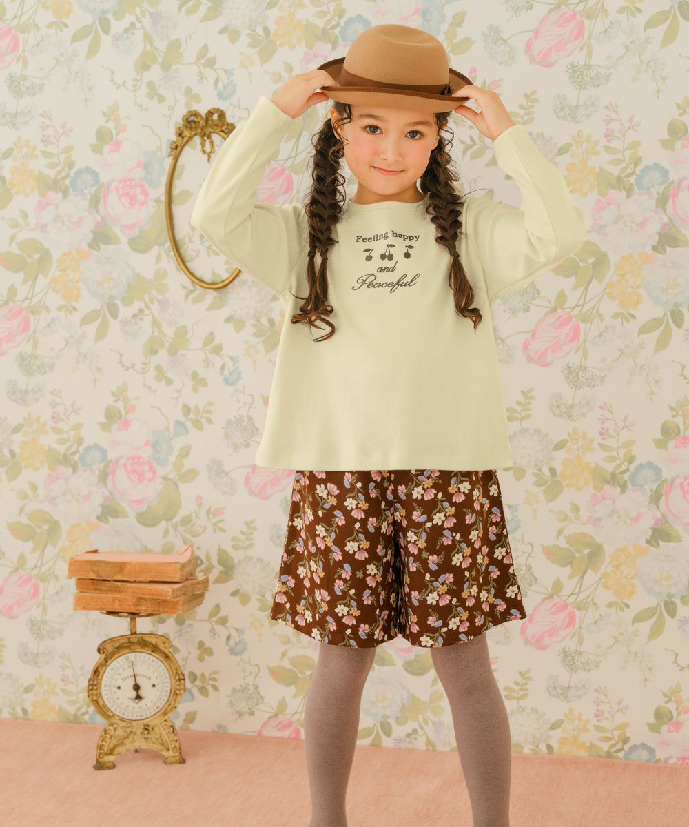 バックリボン チェリー柄 長袖Tシャツ｜ベビー・子供服 通販 moononnon