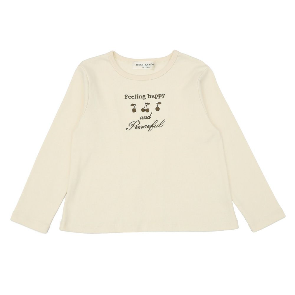 子供服 女の子 バックリボン チェリー柄 トレーナー アイボリー(12) 正面