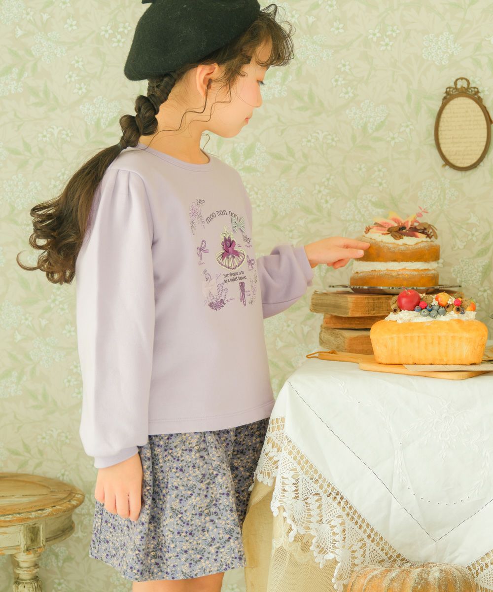 ベビー服 女の子 バレエモチーフ 刺繍 裏毛トレーナー