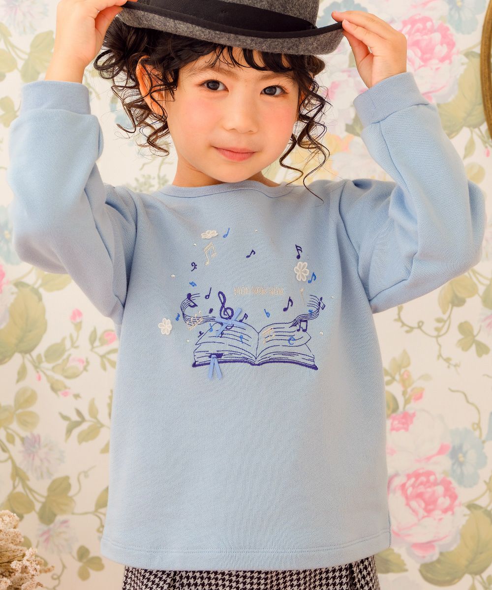 ベビー服 女の子 音符　刺繍　ラインストーン トレーナー