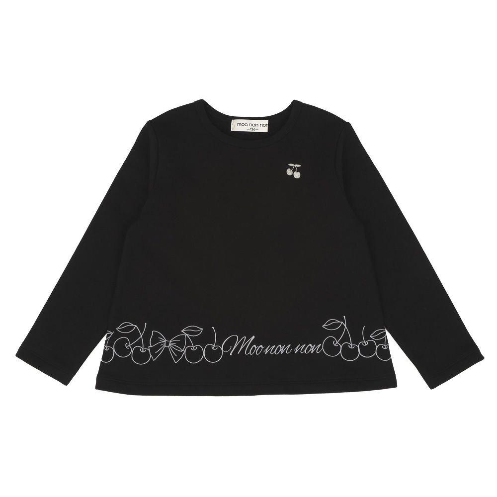 ベビー服 女の子 キッズ ジュニア おんなのこ さくらんぼ リボン 刺繍 ブラック(00) 正面