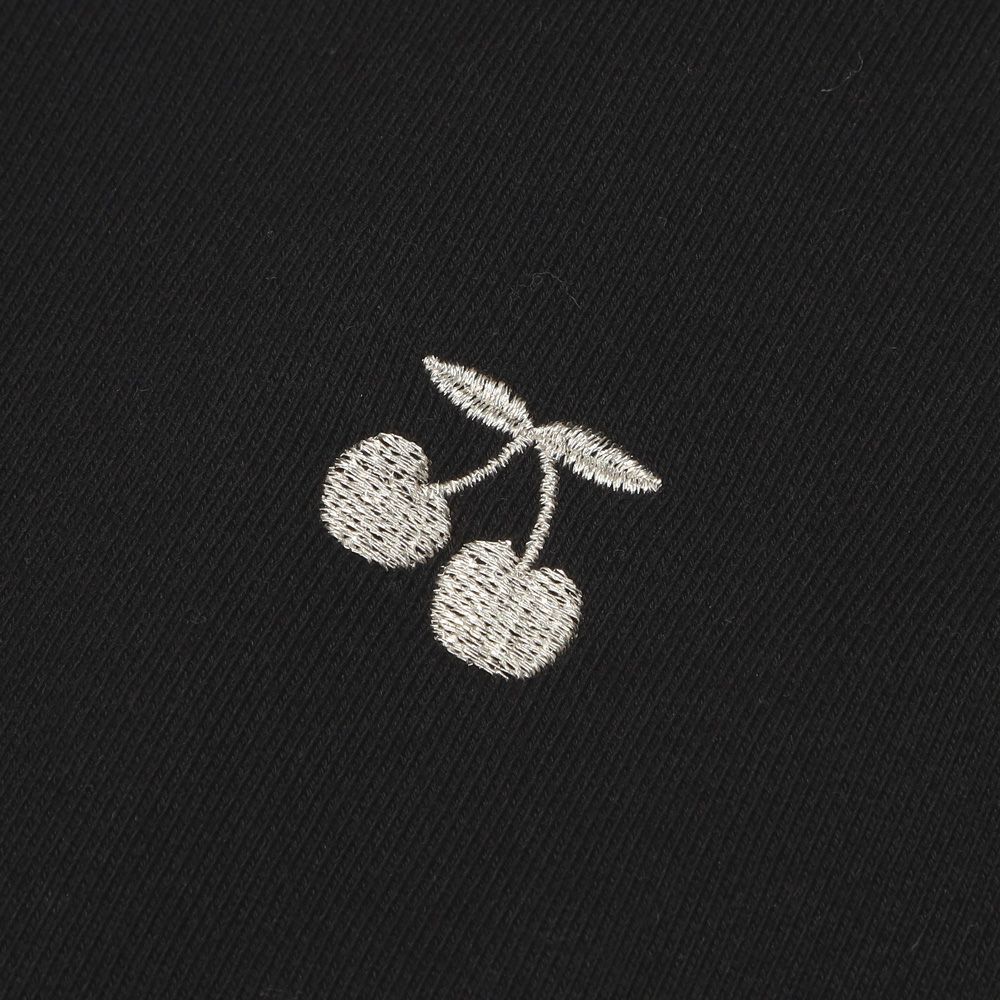 ベビー服 女の子 キッズ ジュニア おんなのこ さくらんぼ リボン 刺繍 ブラック(00) デザインポイント1