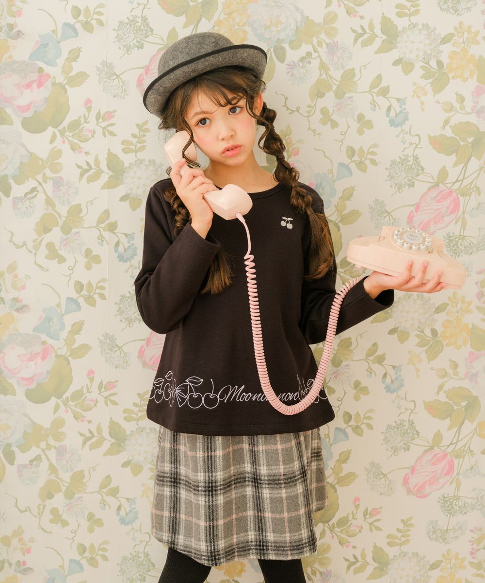 ベビー服 女の子 キッズ ジュニア おんなのこ さくらんぼ リボン 刺繍 ブラック(00) モデル画像3