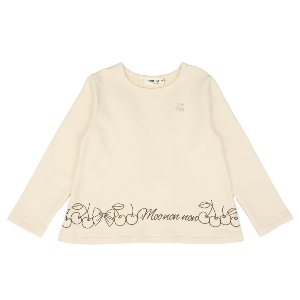 ベビー服 女の子 キッズ ジュニア おんなのこ さくらんぼ リボン 刺繍 アイボリー(12) 正面