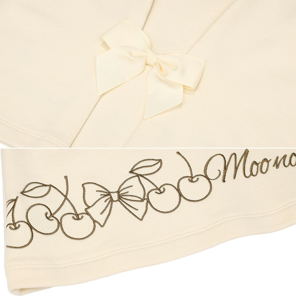 ベビー服 女の子 キッズ ジュニア おんなのこ さくらんぼ リボン 刺繍 アイボリー(12) デザインポイント2