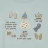 ベビー服 女の子 冬モチーフ　刺繍 裏起毛トレーナー グリーン(08) デザインポイント1