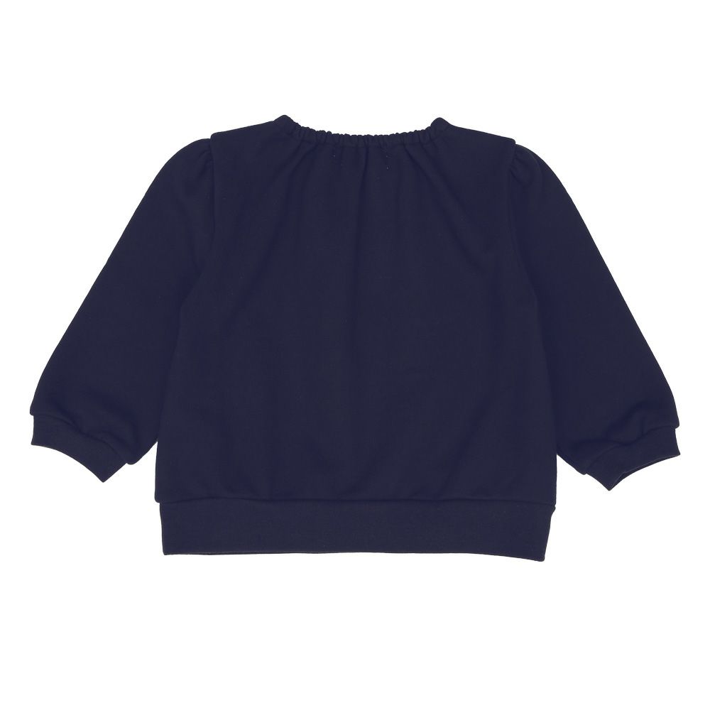 ベビー服 女の子 うさぎ ワッペン トレーナー ネイビー(06) 背面
