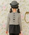 子供服 女の子 おしゃれ かわいい ガーリーカジュアル ボーダー柄 りぼん プレゼント ギフト ホワイト×ブラック(10) モデル画像2