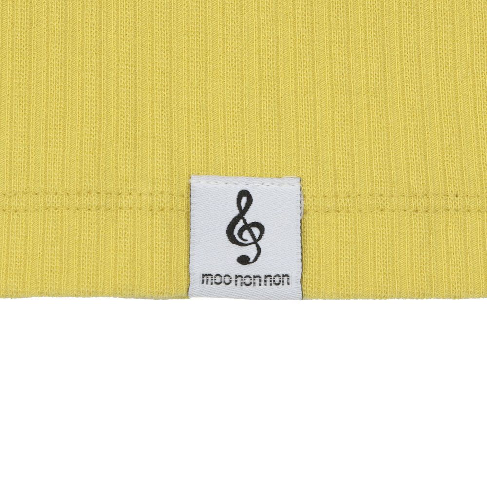 ベビー服 女の子 音符ロゴ付き リブ素材 長袖 Tシャツ イエロー(04) デザインポイント1