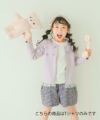 ベビー服 女の子 音符ロゴ付き リブ素材 長袖 Tシャツ オフホワイト(11) モデル画像1