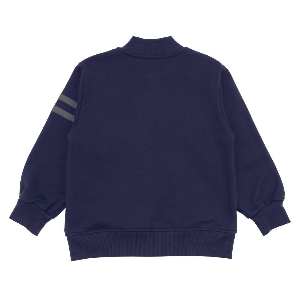 ベビー服 男の子 ブランドロゴ 刺繍 裏毛 ジャケット ネイビー(06) 背面