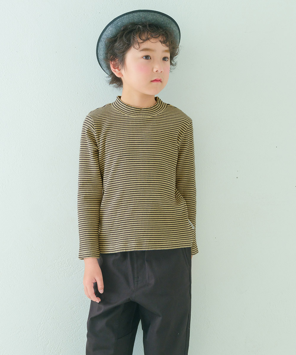 子供服 男の子 クルーネック 長袖 Tシャツ ベージュ(51) トルソー背面