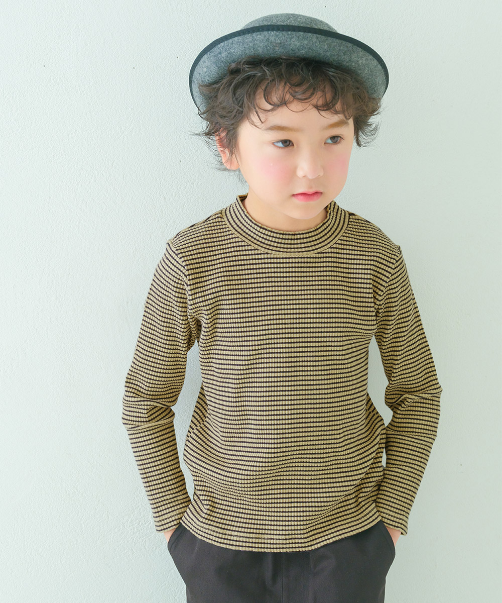 子供服 男の子 クルーネック 長袖 Tシャツ オフホワイト(11) 正面