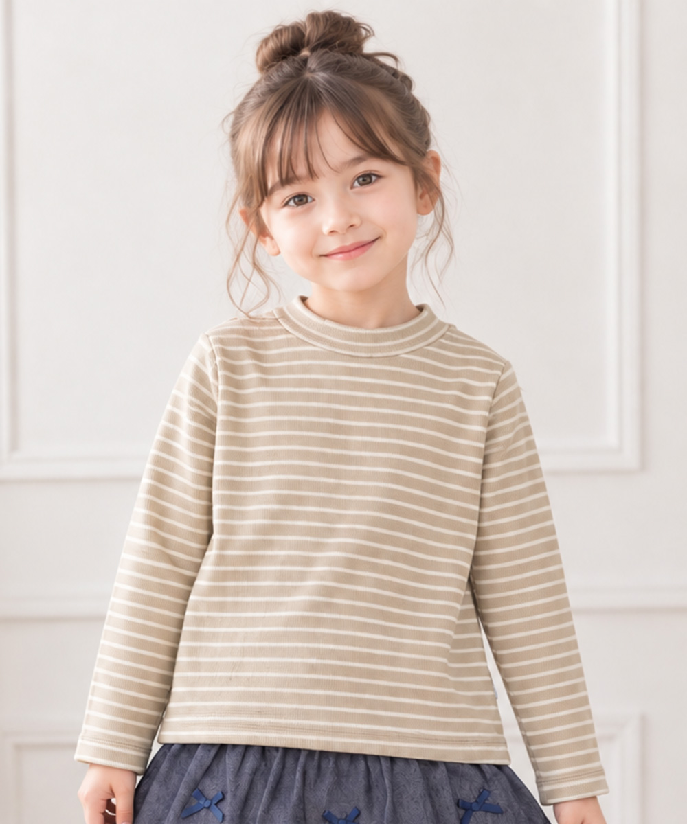 子供服 男の子 クルーネック 長袖 Tシャツ オフホワイト(11) モデル