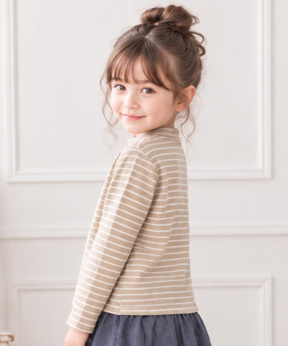 子供服 男の子 クルーネック 長袖 Tシャツ オフホワイト(11) モデル